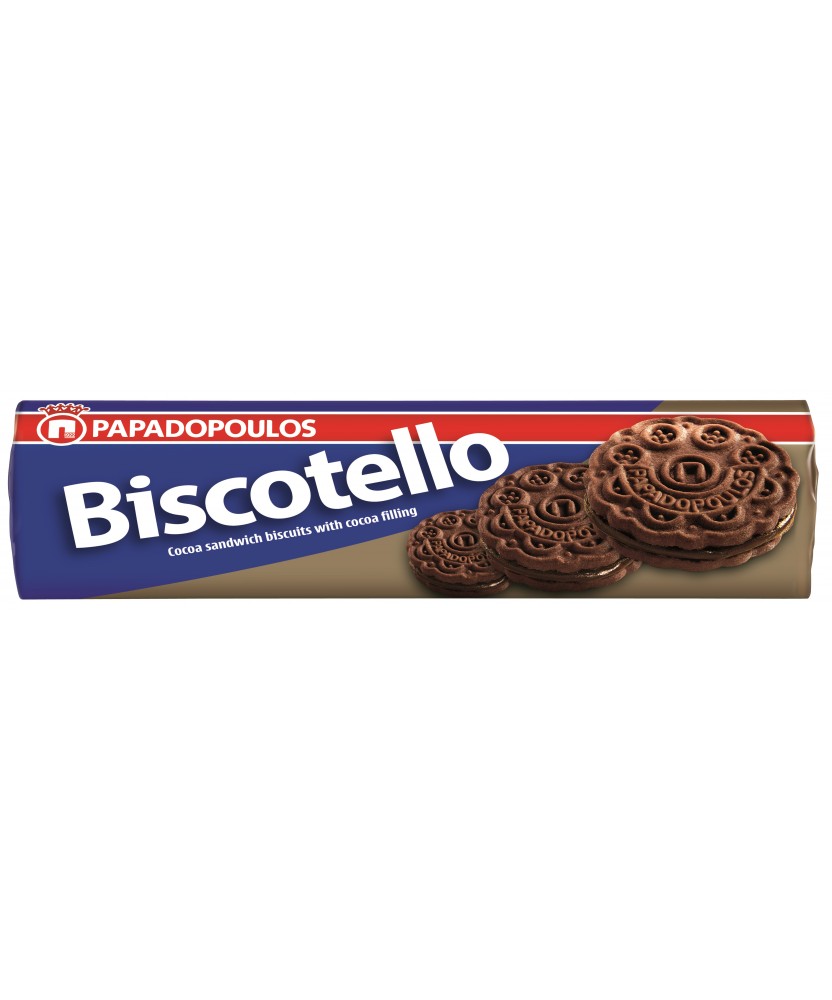 2438 Papadopoulos S.A.  Biscotello Doppelkeks mit Schokoladenfüllung
